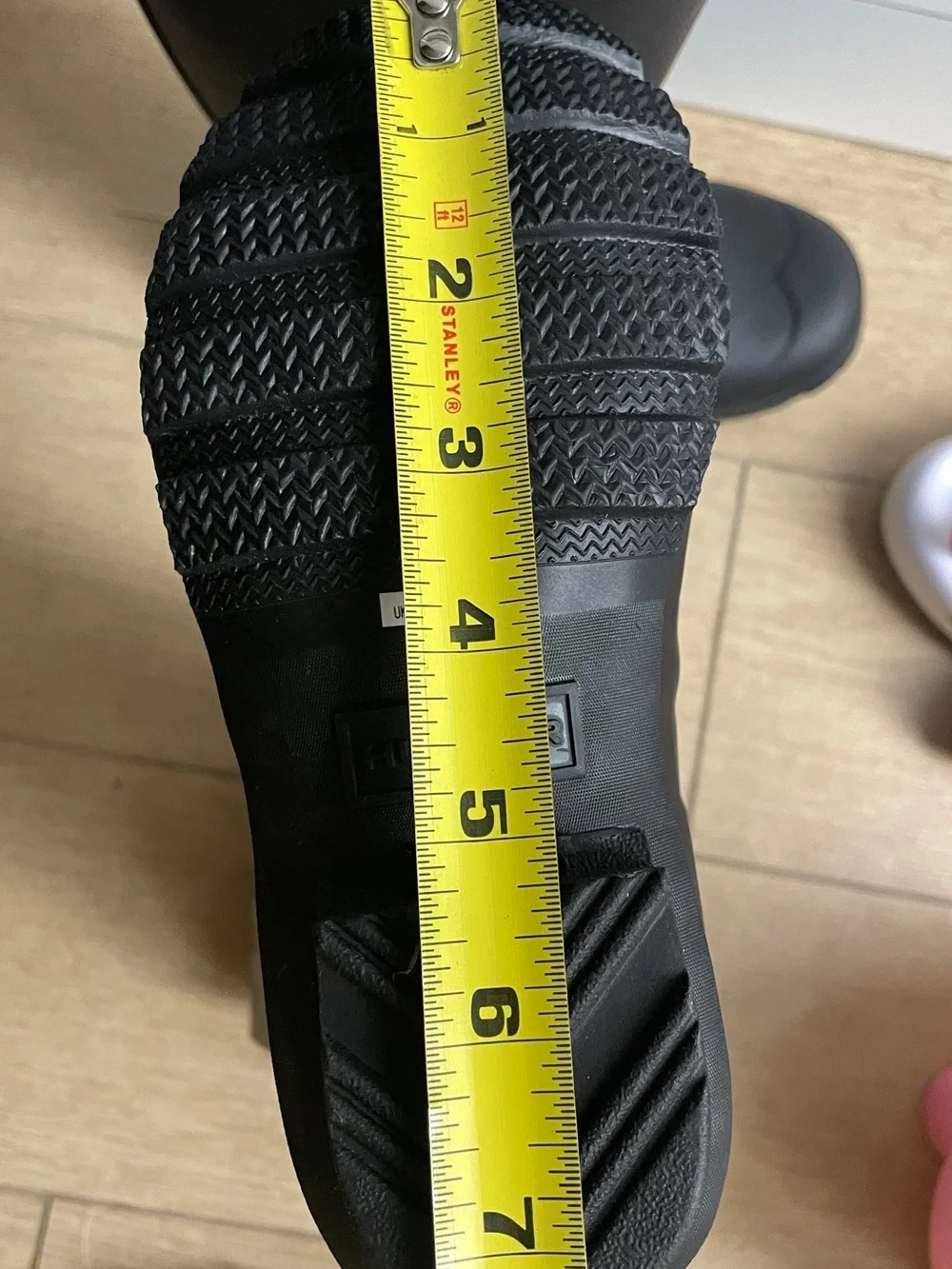 Kids Hunter Black Tall Rain Boots (roughly age 7-8 years old)